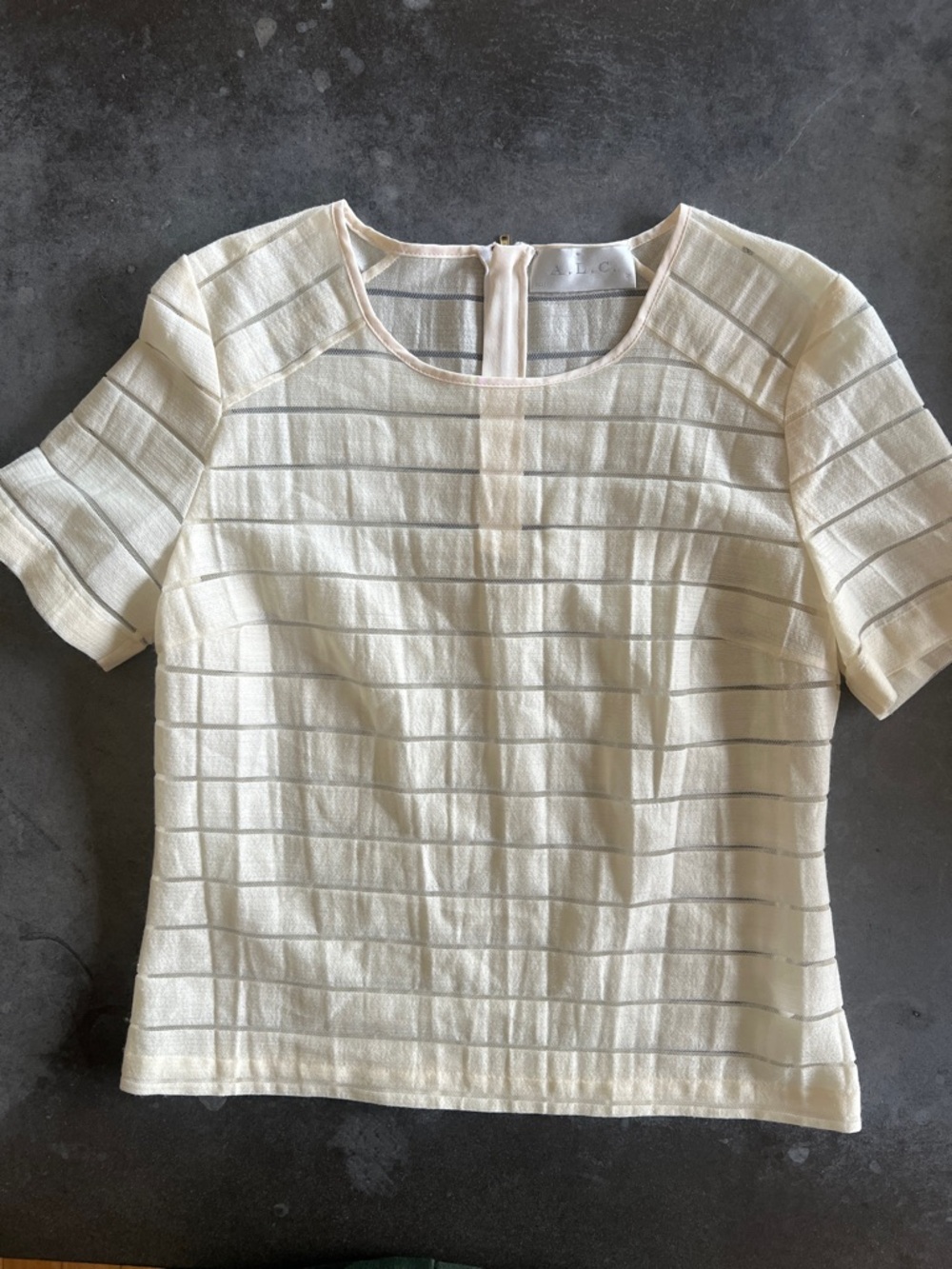 ALC Cream Stripe Short-Sleeve Women's Top